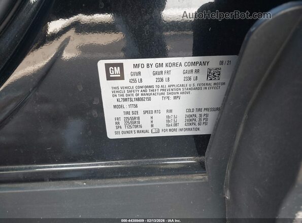 KL79MTSL1NB062150 2022 CHEVROLET TRAILBLAZER Black Vista del compartimento del motor