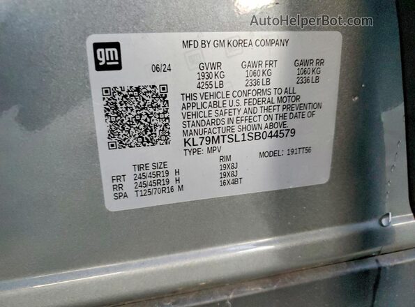KL79MTSL1SB044579 2025 CHEVROLET TRAILBLAZER Silver ძრავის განყოფილების ხედი