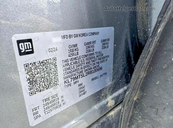 KL79MTSL2RB180696 2024 CHEVROLET TRAILBLAZER Gray Vista de los asientos traseros