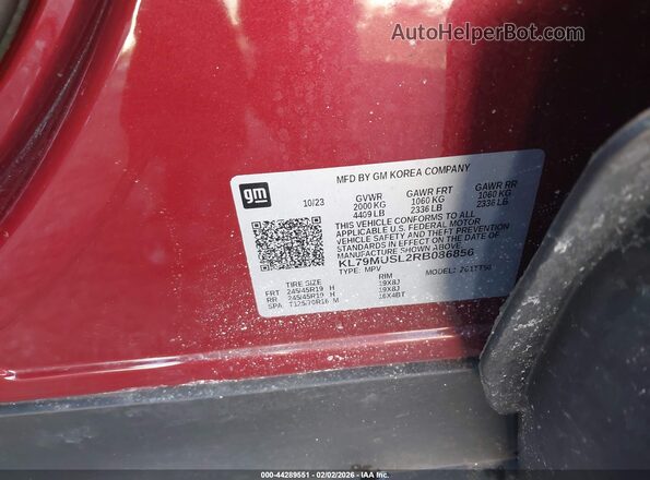 KL79MUSL2RB086856 2024 CHEVROLET TRAILBLAZER Red Widok komory silnika