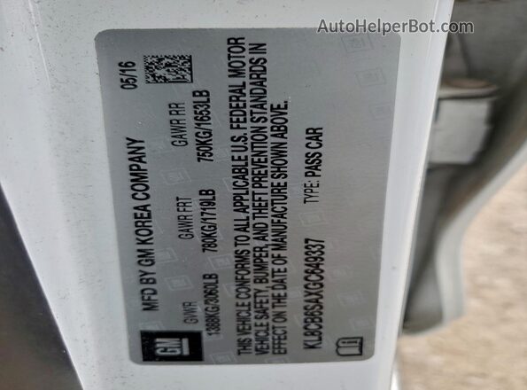 KL8CB6SAXGC649337 2016 CHEVROLET SPARK White Engine compartment view
