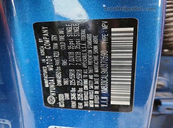 KM8J3CAL9MU370590 2021 HYUNDAI TUCSON Blue 