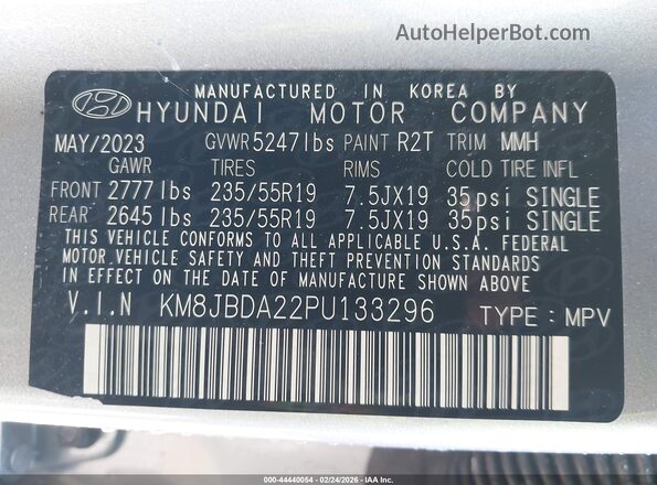 KM8JBDA22PU133296 2023 HYUNDAI TUCSON PLUG-IN HYBRID Серебряный Вид подкапотного пространства