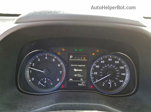 KM8K22AB3NU779565 2022 HYUNDAI KONA Blue Widok zestawu wskaźników