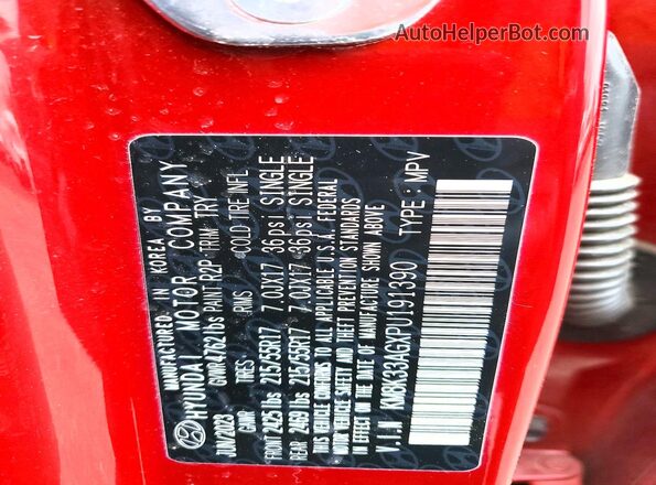 KM8K33AGXPU191390 2023 HYUNDAI KONA Красный 