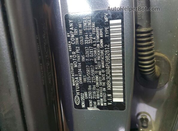KM8K3CAB4PU982812 2023 HYUNDAI KONA Gray VIN sticker view