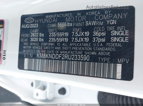 KM8KNDDF2RU233590 2024 HYUNDAI IONIQ 5 White Շարժիչի բաժամունքի տեսք