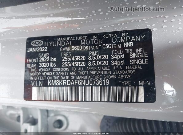 KM8KRDAF6NU073619 2022 HYUNDAI IONIQ 5 Gray Շարժիչի բաժամունքի տեսք