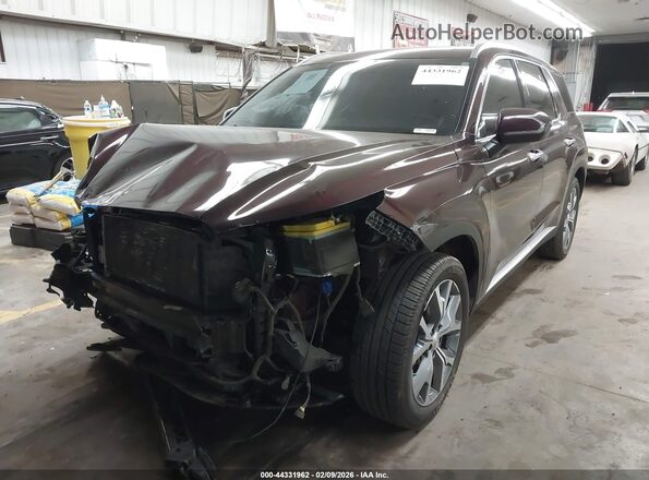 KM8R44HEXMU174252 2021 HYUNDAI PALISADE Burgundy Передня ліва чверть