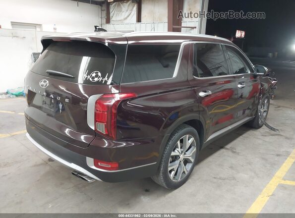 KM8R44HEXMU174252 2021 HYUNDAI PALISADE Burgundy Задня права чверть