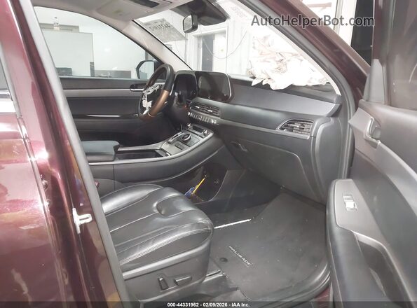 KM8R44HEXMU174252 2021 HYUNDAI PALISADE Burgundy Вид салону спереду