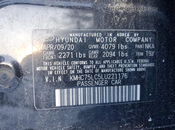 KMHC75LC5LU221176 2020 HYUNDAI IONIQ Black 