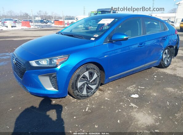 KMHC75LC7HU048199 2017 HYUNDAI IONIQ HYBRID Blue წინა მარცხენა ხედი სამი მეოთხედიდან