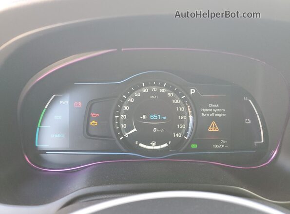 KMHC75LC7JU063078 2018 HYUNDAI IONIQ Silver Вид щитка приладів