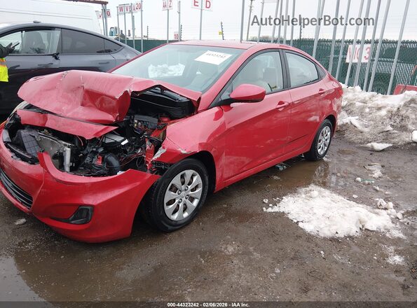 KMHCT4AE2GU120788 2016 HYUNDAI ACCENT Red წინა მარცხენა ხედი სამი მეოთხედიდან