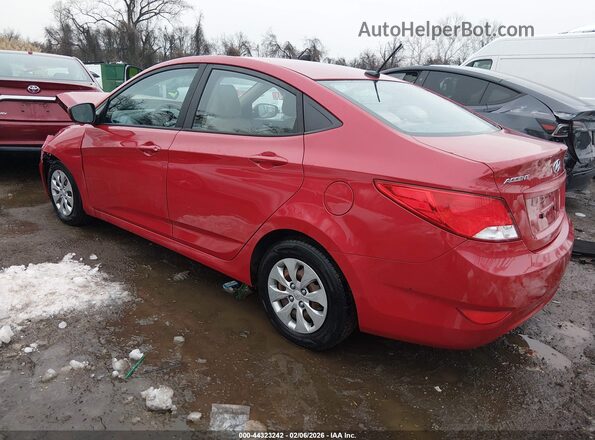 KMHCT4AE2GU120788 2016 HYUNDAI ACCENT Red უკანა მარცხენა