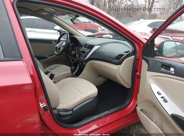 KMHCT4AE2GU120788 2016 HYUNDAI ACCENT Red წინა სალონის ხედი