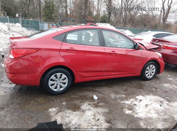 KMHCT4AE2GU120788 2016 HYUNDAI ACCENT Red უკანა სალონის ხედი
