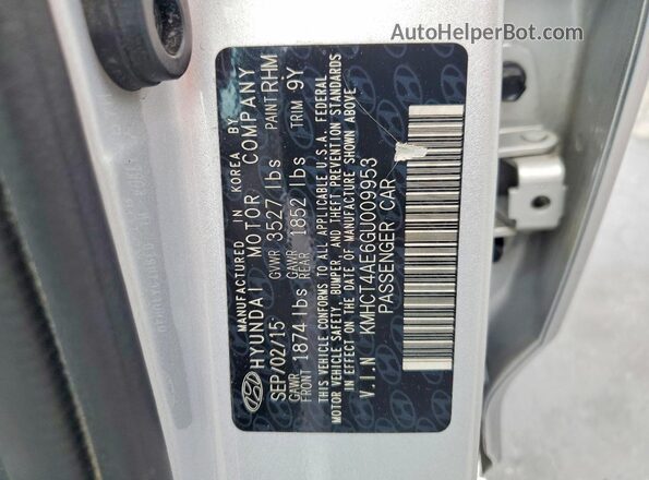 KMHCT4AE6GU009953 2016 HYUNDAI ACCENT Silver Vista del compartimento del motor