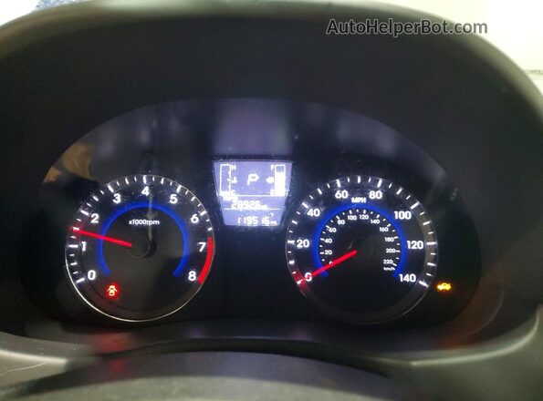 KMHCT4AE8GU028360 2016 HYUNDAI ACCENT Blue Instrument cluster view