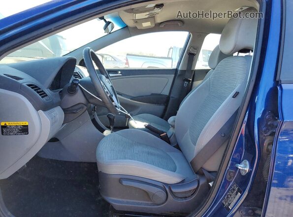 KMHCT4AE9GU972779 2016 HYUNDAI ACCENT Blue წინა სალონის ხედი
