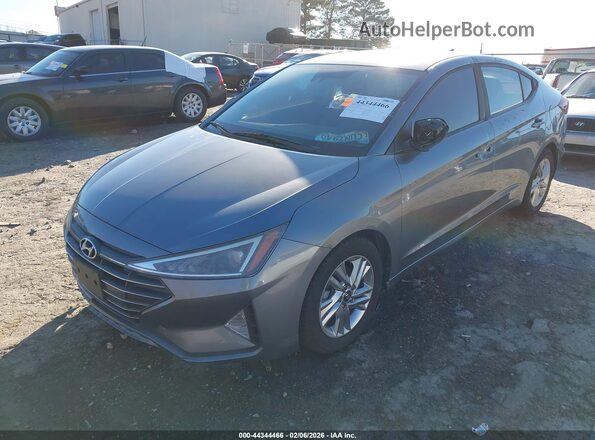 KMHD84LF1KU754615 2019 HYUNDAI ELANTRA Gray წინა მარცხენა ხედი სამი მეოთხედიდან
