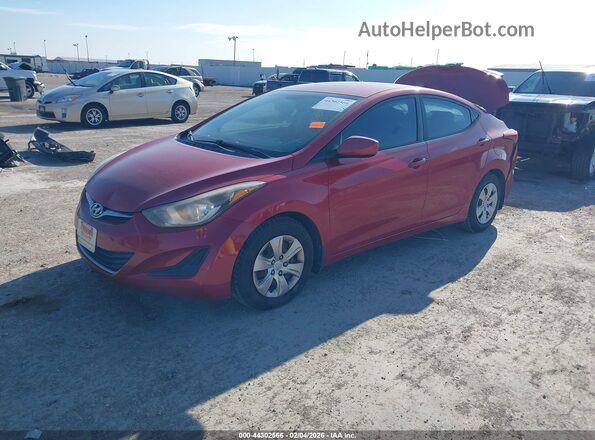 KMHDH4AE6GU546313 2016 HYUNDAI ELANTRA Red Vista tres cuartos delantera izquierda