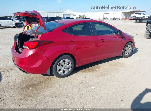 KMHDH4AE6GU546313 2016 HYUNDAI ELANTRA Red Trasero derecho