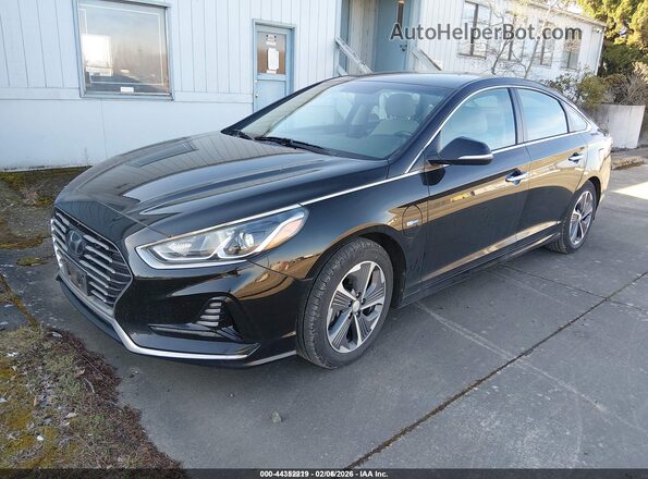 KMHE14L20KA093439 2019 HYUNDAI SONATA PLUG-IN HYBRID Черный Передняя левая четверть