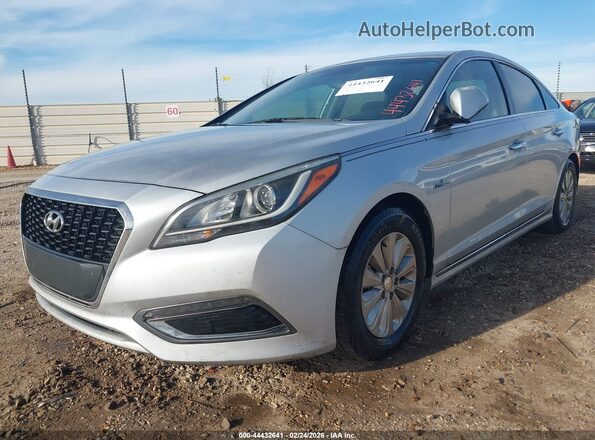 KMHE24L16HA059163 2017 HYUNDAI SONATA HYBRID Silver Передня ліва чверть