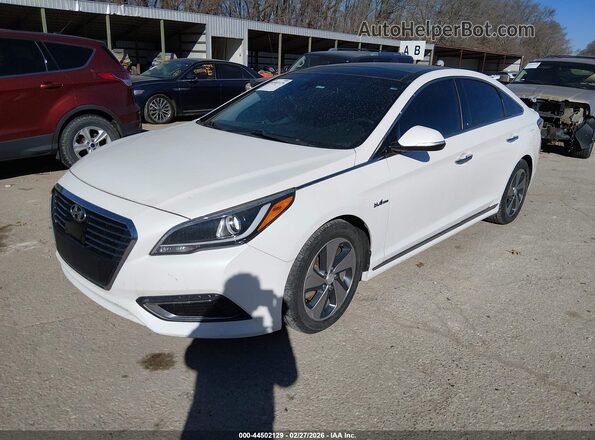 KMHE34L14GA009518 2016 HYUNDAI SONATA HYBRID White Przód lewy