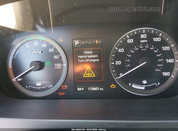 KMHE34L14GA009518 2016 HYUNDAI SONATA HYBRID White Widok tylnych siedzeń