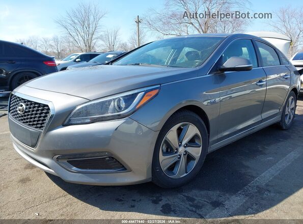 KMHE34L39HA068972 2017 HYUNDAI SONATA HYBRID Gray 