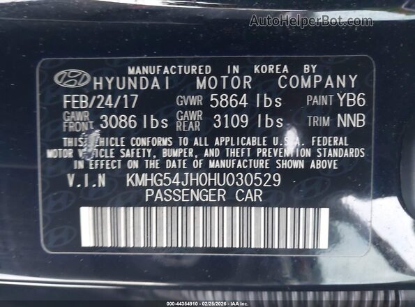 KMHG54JH0HU030529 2017 GENESIS G90 Black Widok komory silnika