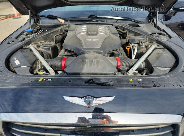 KMHG54JH3HU024370 2017 GENESIS G90 Black უკანა სალონის ხედი