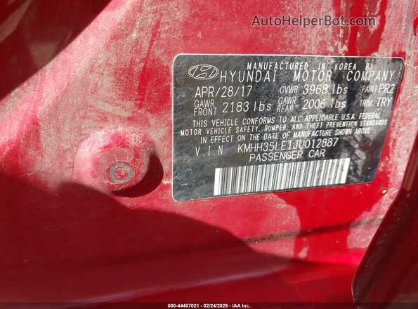 KMHH35LE1JU012887 2018 HYUNDAI ELANTRA GT Red Вид підкапотного простору
