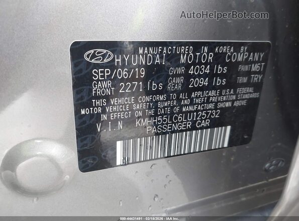 KMHH55LC6LU125732 2020 HYUNDAI ELANTRA GT Gray Engine compartment view