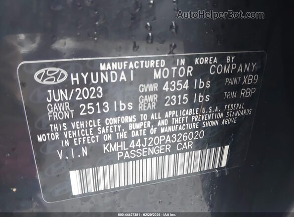 KMHL44J20PA326020 2023 HYUNDAI SONATA Black Widok komory silnika