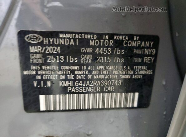 KMHL64JA2RA390743 2024 HYUNDAI SONATA Gray Շարժիչի բաժամունքի տեսք