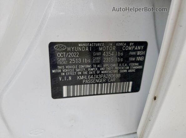 KMHL64JA3PA280698 2023 HYUNDAI SONATA Белый Вид подкапотного пространства