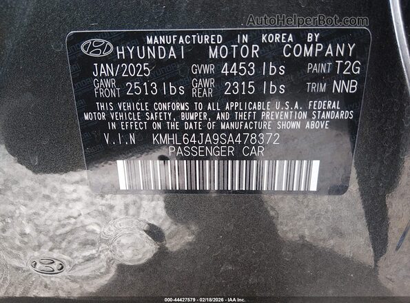 KMHL64JA9SA478372 2025 HYUNDAI SONATA Gray Engine compartment view