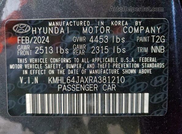 KMHL64JAXRA381210 2024 HYUNDAI SONATA Charcoal 