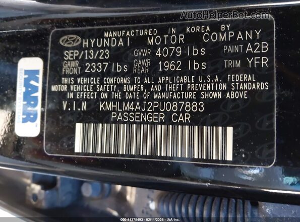 KMHLM4AJ2PU087883 2023 HYUNDAI ELANTRA HYBRID Black Вид підкапотного простору