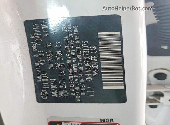 KMHLM4DG2RU731076 2024 HYUNDAI ELANTRA White 