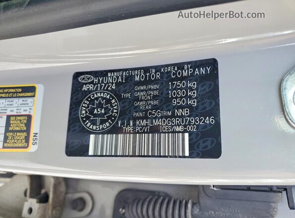 KMHLM4DG3RU793246 2024 HYUNDAI ELANTRA Silver Engine compartment view