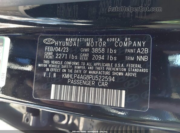 KMHLP4AG8PU522594 2023 HYUNDAI ELANTRA Black Widok komory silnika