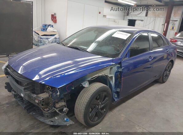 KMHLS4AG0MU195019 2021 HYUNDAI ELANTRA Blue Vista tres cuartos delantera izquierda