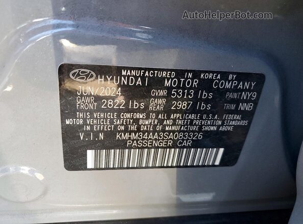 KMHM34AA3SA083326 2025 HYUNDAI IONIQ Gray 