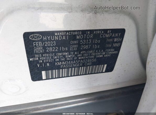 KMHM34AA5PA024656 2023 HYUNDAI IONIQ 6 White ძრავის განყოფილების ხედი