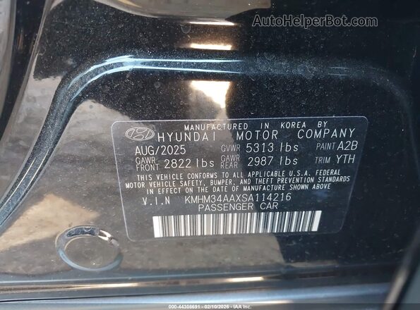 KMHM34AAXSA114216 2025 HYUNDAI IONIQ 6 Black Widok komory silnika